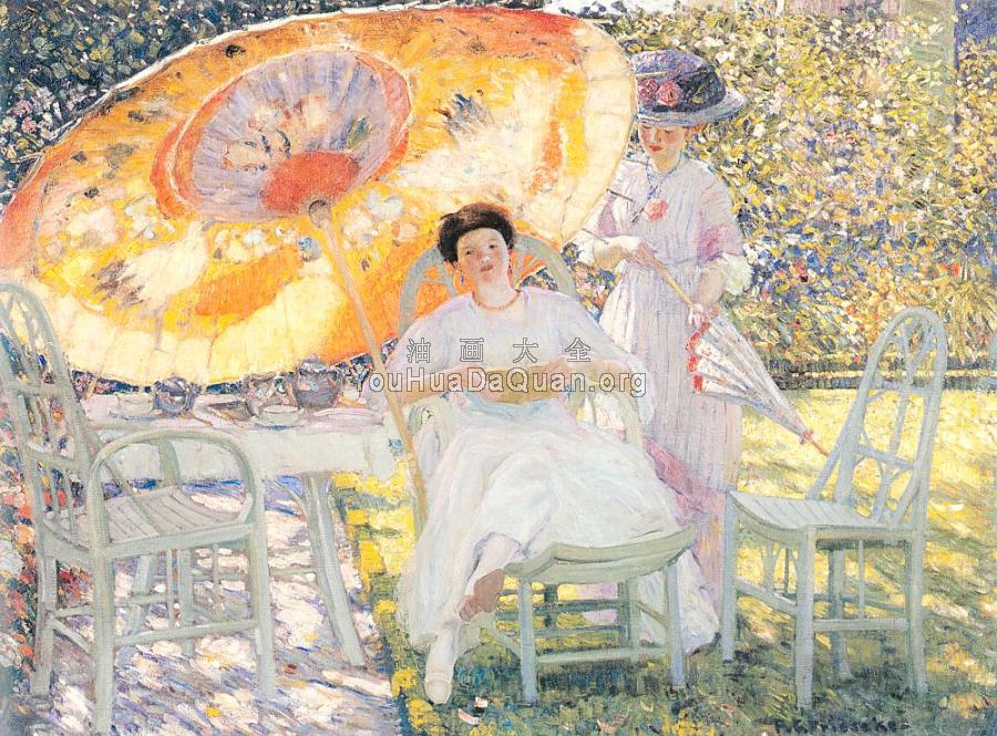 The Garden Parasol - 弗雷德里克·卡尔·弗里塞克